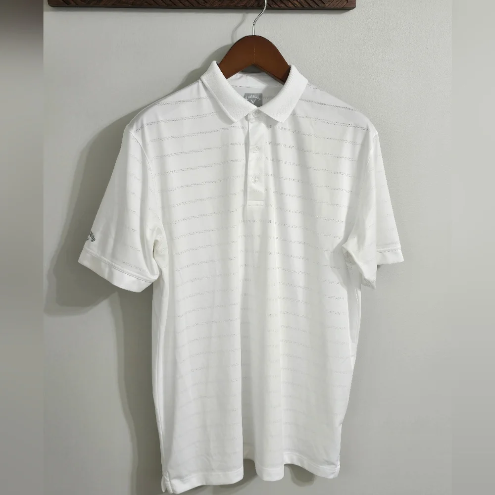 Callaway Men's Basic Short Sleeve Opti-Vent Open Mesh Polo Golf Shirt Size Large - Picture 2 of 9